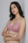 Zivame Padded Non Wired 3/4th Coverage Tshirt Bra - Pink Blossom — thumbnail 4